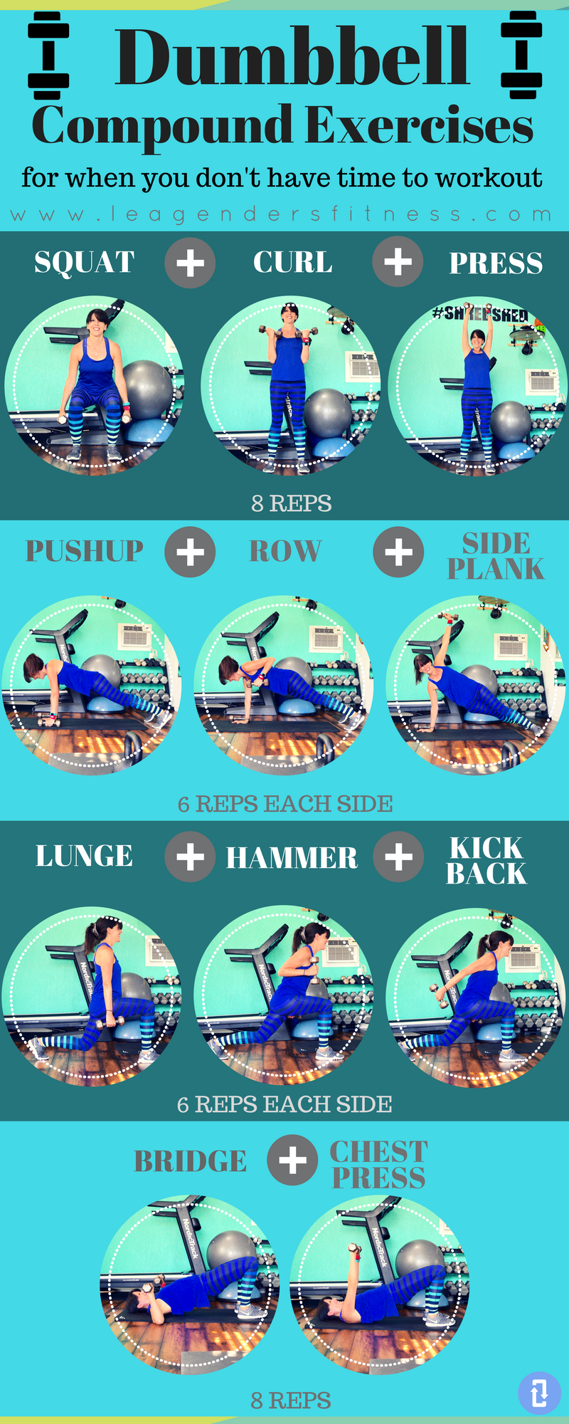 Dumbbell Compound Exercises for When You Don t Have Time to Work Out Lea Genders Fitness
